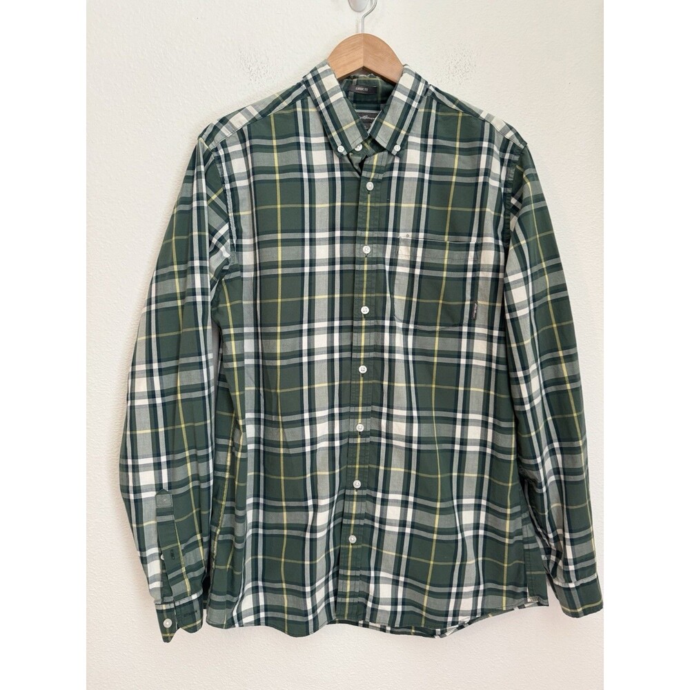 Eddie Bauer Men Plaid Button Shirt Long Sleeve Tall Casual Large/LT Classic Fit